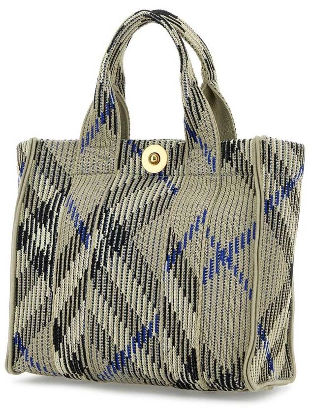 Check Knit Mini Tote Bag Lichen - BURBERRY - BALAAN 3