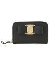 Vara Bow Zipper Card Wallet Black - SALVATORE FERRAGAMO - BALAAN 2