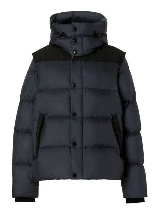 Detachable Sleeve Hooded Short Padding Navy - BURBERRY - BALAAN 3