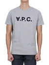 Black VPC Logo Short Sleeve T-Shirt Light Grey - A.P.C. - BALAAN 2