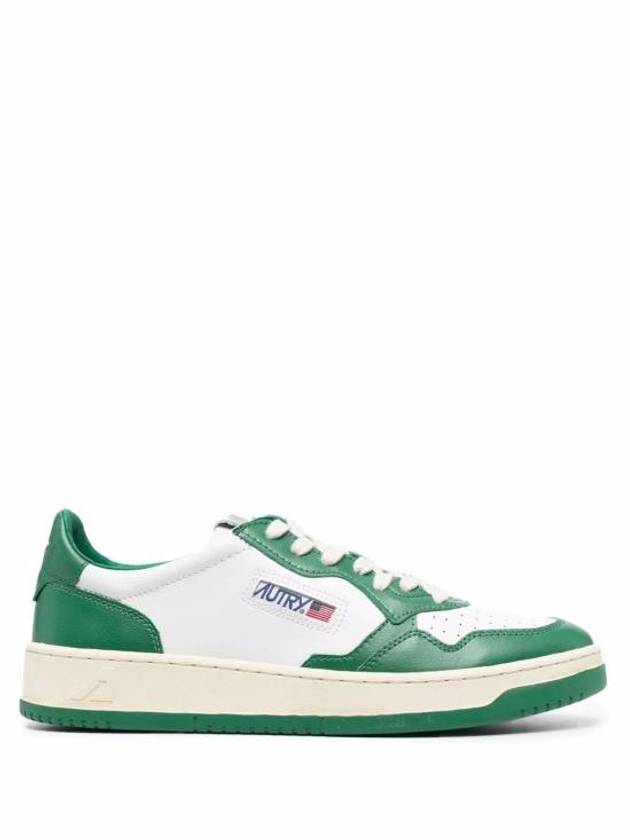 Men's Medalist Leather Low Top Sneakers Green - AUTRY - BALAAN 2