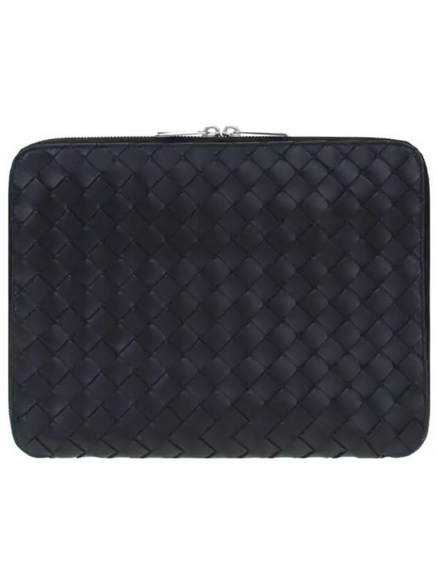 Classic Intrecciato Zipper Clutch Bag Black - BOTTEGA VENETA - BALAAN 2