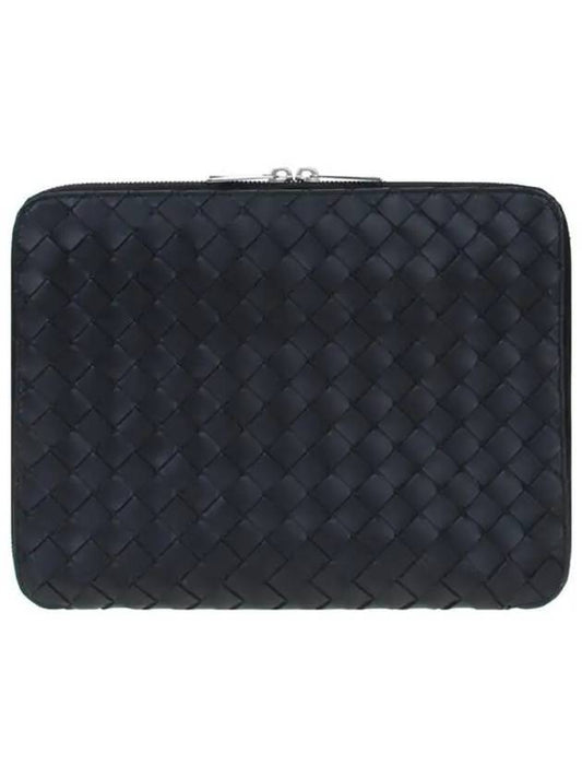 Classic Intrecciato Zipper Clutch Bag Black - BOTTEGA VENETA - BALAAN 2