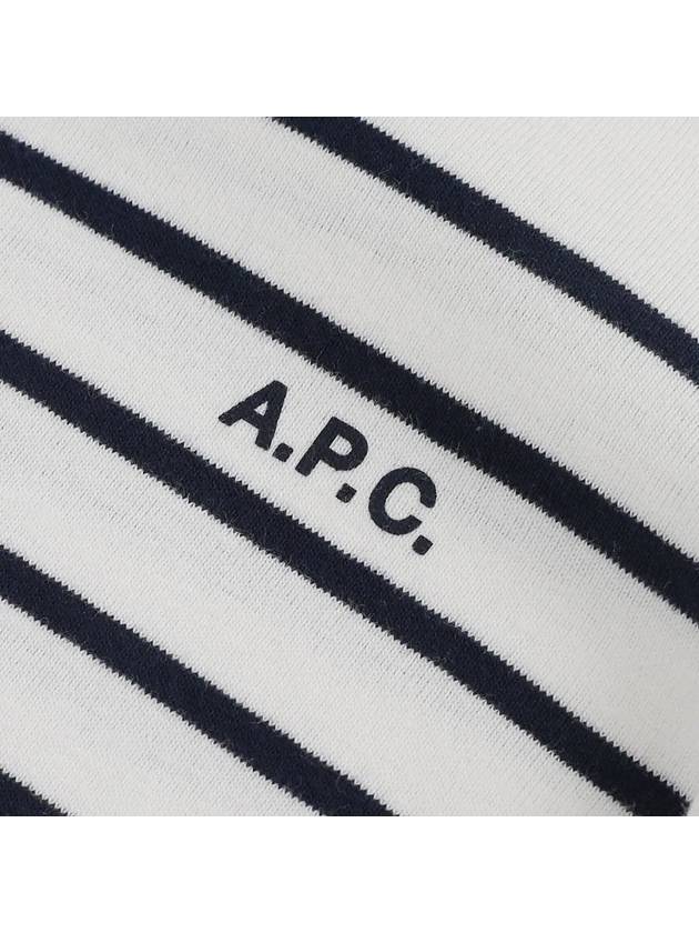 Logo Print Stripe Short Sleeve T-Shirt White - A.P.C. - BALAAN 5