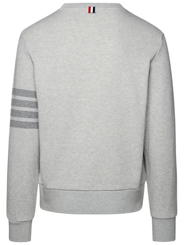 Classic Loopback Terry Tonal 4-Bar Relaxed Fit Crewneck Sweatshirt Pale Grey - THOM BROWNE - BALAAN 3