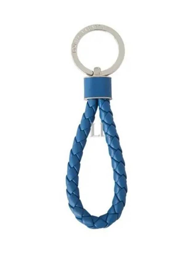 Intrecciato Leather Key Holder Blue - BOTTEGA VENETA - BALAAN 2