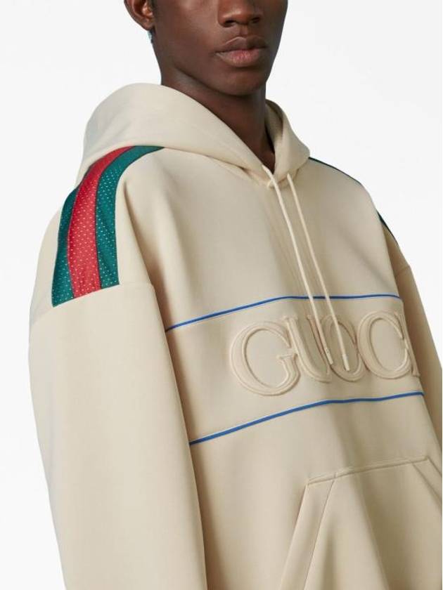 Embroidered Logo Wag Neoprene Hoodie Ivory - GUCCI - BALAAN 7