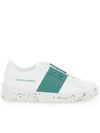 Open For A Change Low-Top Sneakers White Green - VALENTINO - BALAAN 1