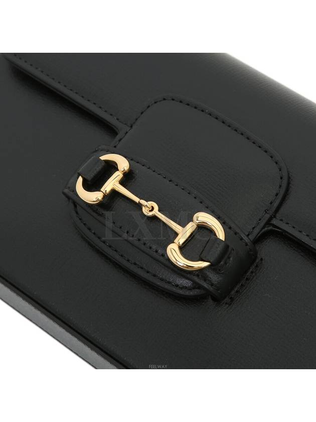 Horsebit 1955 Mini Bag Chain 752002 Black Gold Flap Shoulder - GUCCI - BALAAN 6