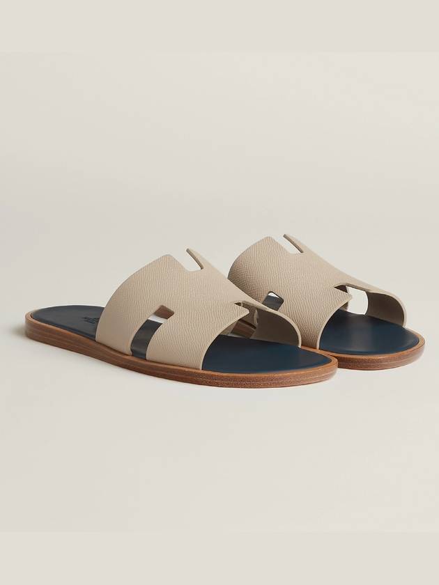 Izmir Leather Slippers Navy Ivory - HERMES - BALAAN 2