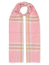 Check Wool Silk Muffler Pink - BURBERRY - BALAAN.