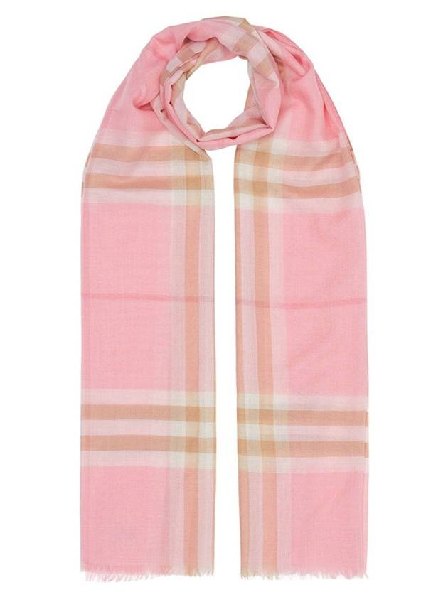 Check Wool Silk Scarf Pink - BURBERRY - BALAAN 1