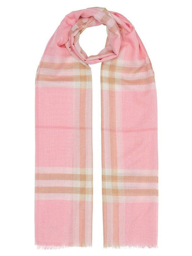 Check Wool Silk Scarf Pink - BURBERRY - BALAAN 1