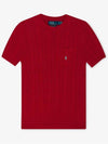 Embroidered Pony Pocket Knit Top Red - POLO RALPH LAUREN - BALAAN 3