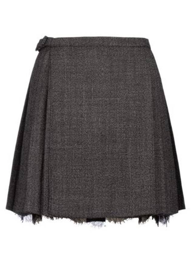 Wrap Around A-Line Skirt Gray - DIOR - BALAAN.