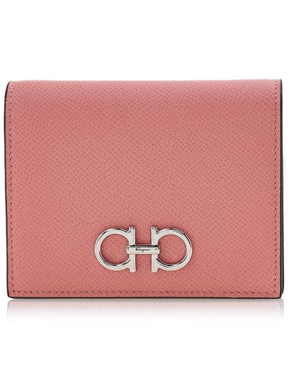 Gancini Compact Half Wallet Coral - SALVATORE FERRAGAMO - BALAAN 2