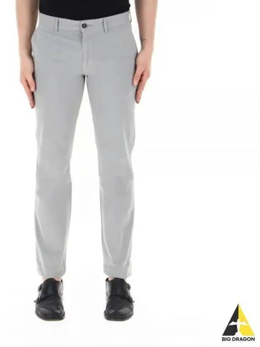 Slim Fit Stretch Cotton Satin Chino Straight Pants Medium Grey - HUGO BOSS - BALAAN 2