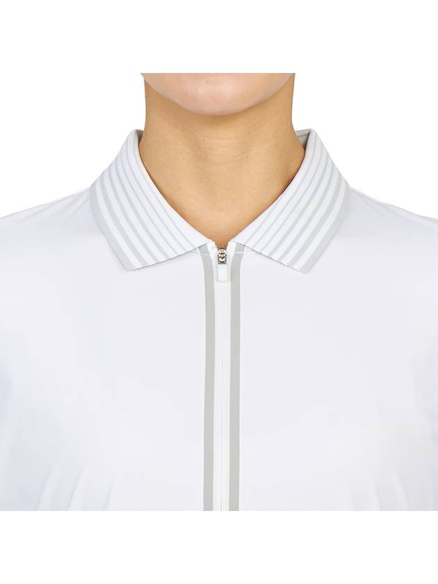 Women's Featherweight Zip Long Sleeve Polo Shirt White - G/FORE - BALAAN 7