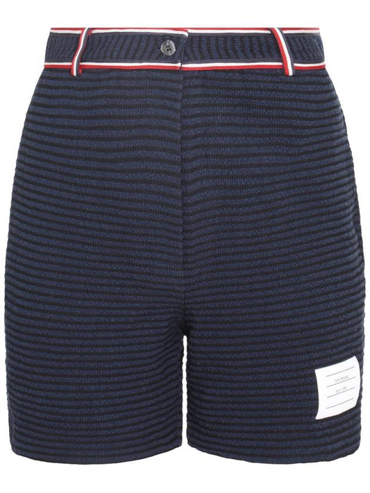 RWB Stripe Trim Shorts Navy - THOM BROWNE - BALAAN 1