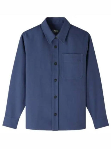 Basile Brodée Poitrine Overshirt Jacket Steel Blue - A.P.C. - BALAAN 1