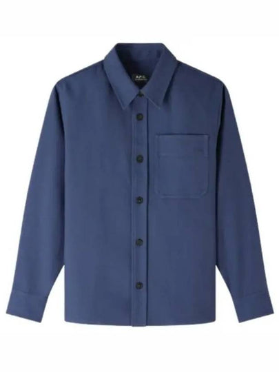 Basile Brodée Poitrine Overshirt Jacket Steel Blue - A.P.C. - BALAAN 2