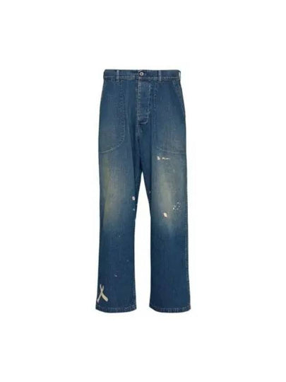 Paint Splatter Cotton Wide Jeans Indigo - MAISON MARGIELA - BALAAN 2