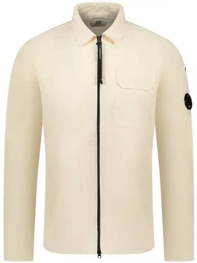 Gabardine Zip Up Long Sleeve Shirt Beige - CP COMPANY - BALAAN 2