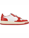 Men's Medalist Low Leather Sneakers White Red - AUTRY - BALAAN 5