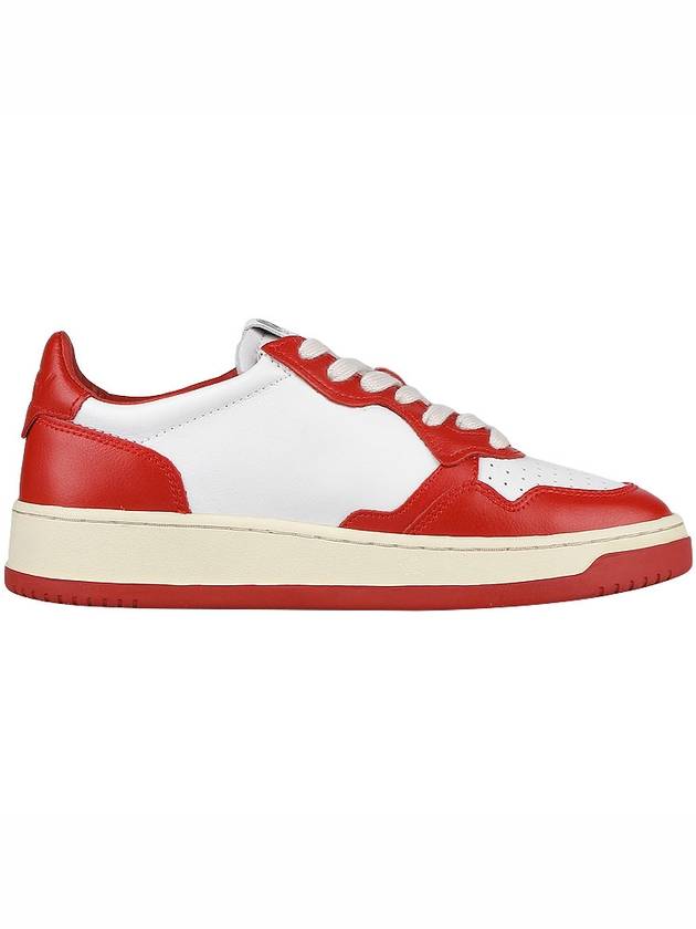 Men's Medalist Low Leather Sneakers White Red - AUTRY - BALAAN 5