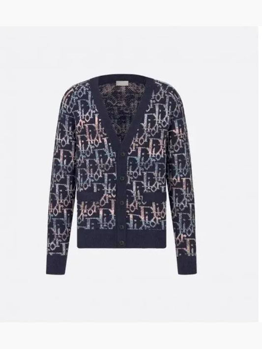 Oblique Wool Jacquard Cardigan Blue - DIOR - BALAAN 2