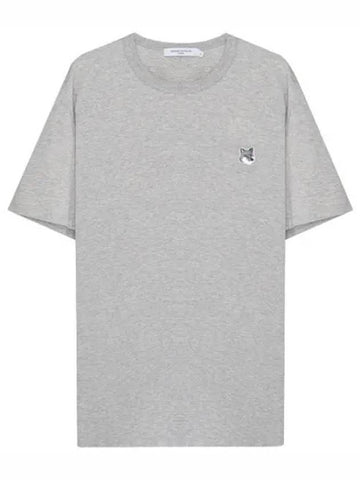 Gray Fox Head Patch Classic T Shirt Men s Short Sleeve Tee - MAISON KITSUNE - BALAAN 1