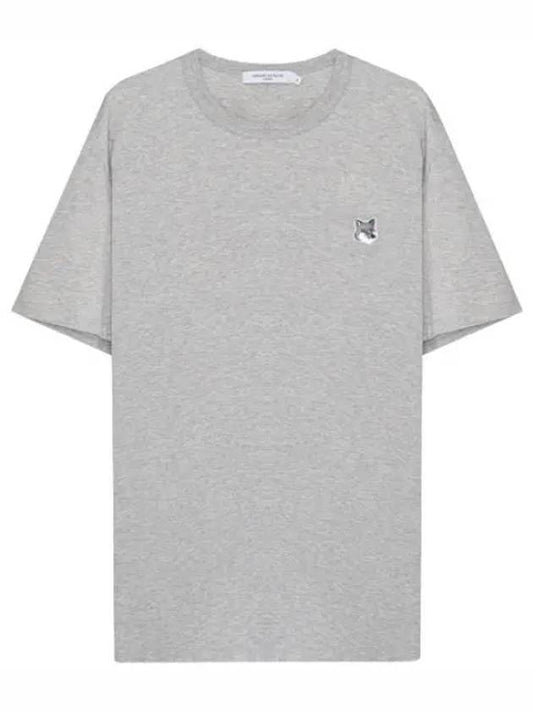 Gray Fox Head Patch Classic T Shirt Men s Short Sleeve Tee - MAISON KITSUNE - BALAAN 1