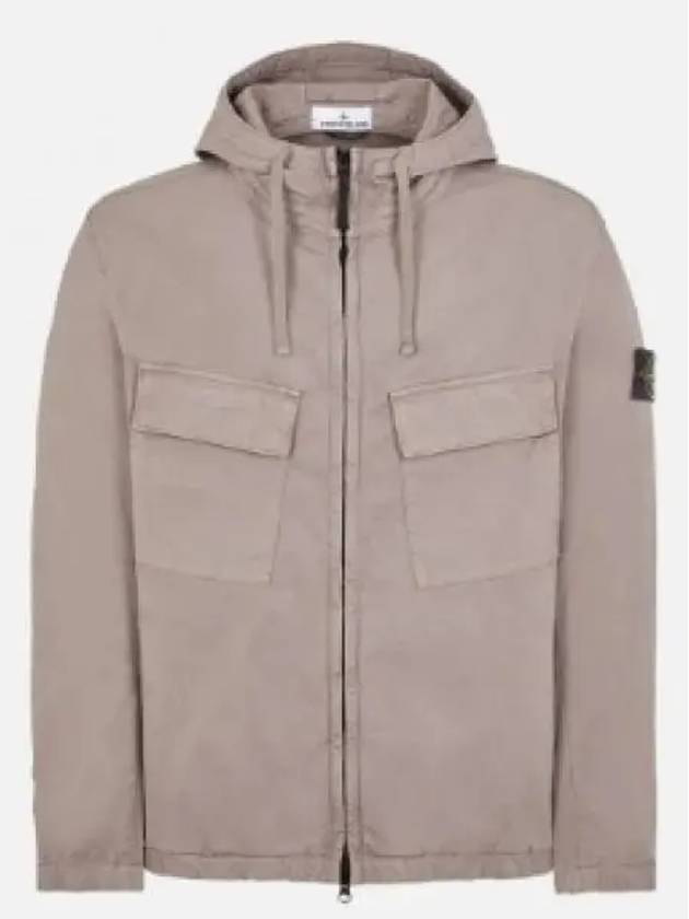 Cotton Twill Stretch Hooded Jacket Dove Grey - STONE ISLAND - BALAAN 2