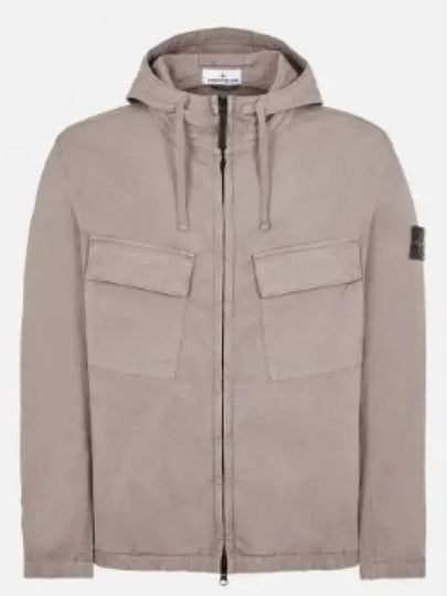 Cotton Twill Stretch Hooded Jacket Dove Grey - STONE ISLAND - BALAAN 2