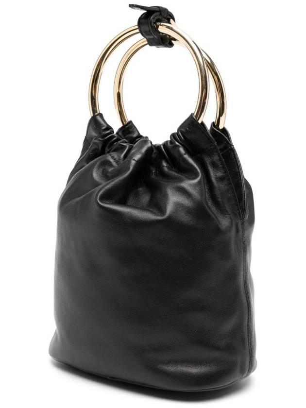 Nappa Mini Leather Bucket Bag Black - PRADA - BALAAN 4