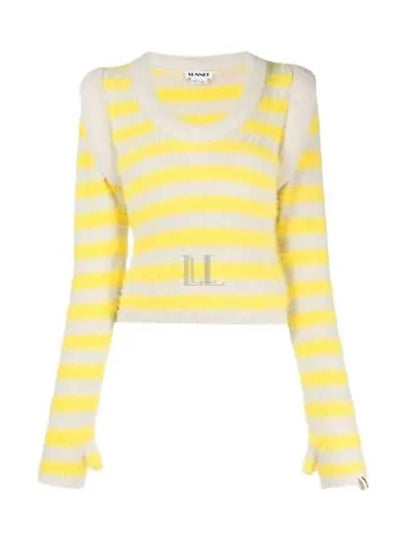 Slim Stripe Long Sleeve Knit Top Yellow - SUNNEI - BALAAN 2