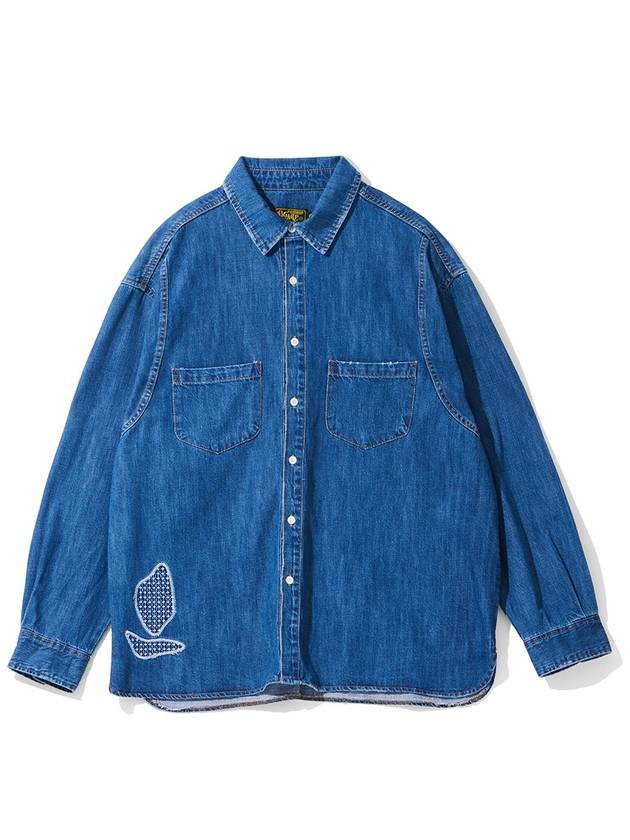 Patchwork Panneled Denim Shirt Lightblue - OGARP - BALAAN 2