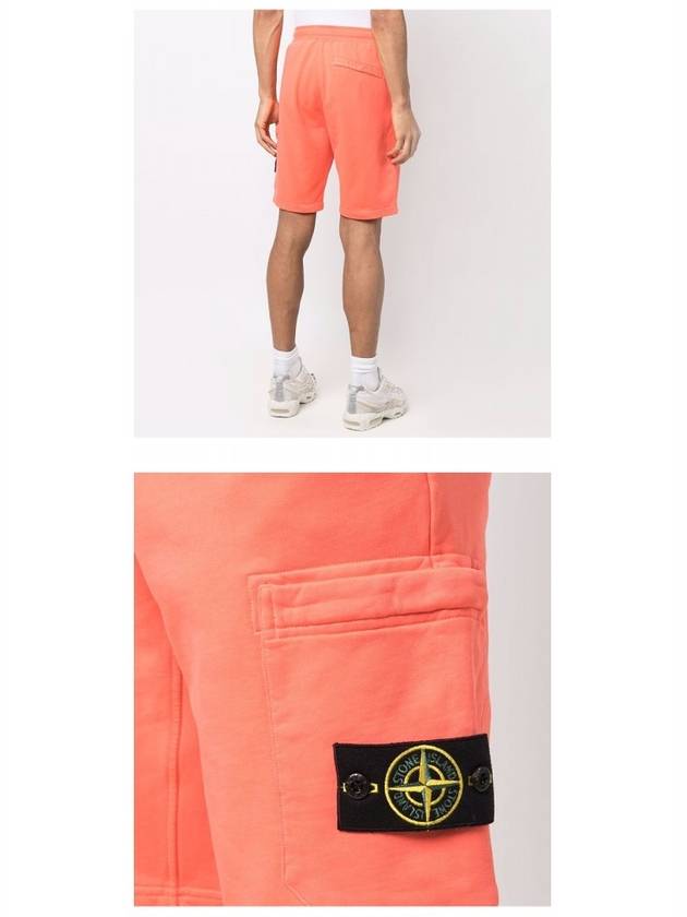 Waffen Patch  Fleece Bermuda Shorts Orange - STONE ISLAND - BALAAN 6