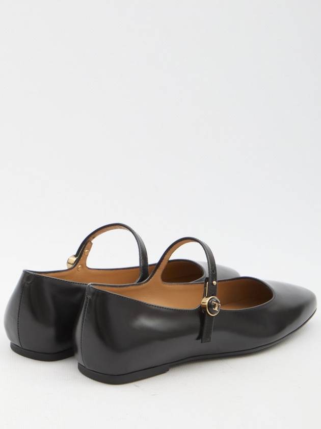 T Logo Mary Jane Flat Black - TOD'S - BALAAN 4