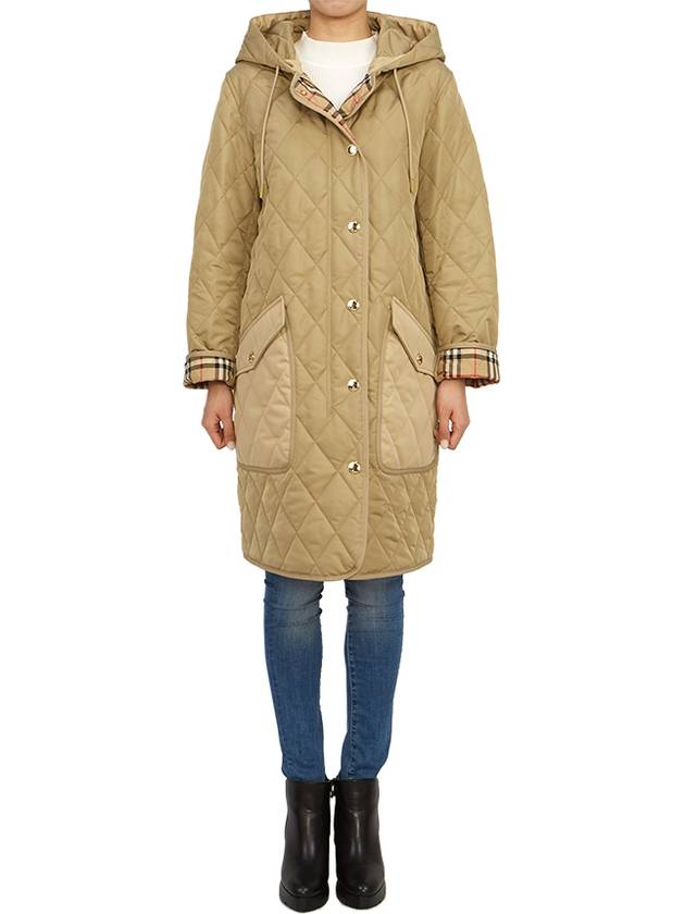 Diamond Quilted Hoodie Padding Archive Beige - BURBERRY - BALAAN 4