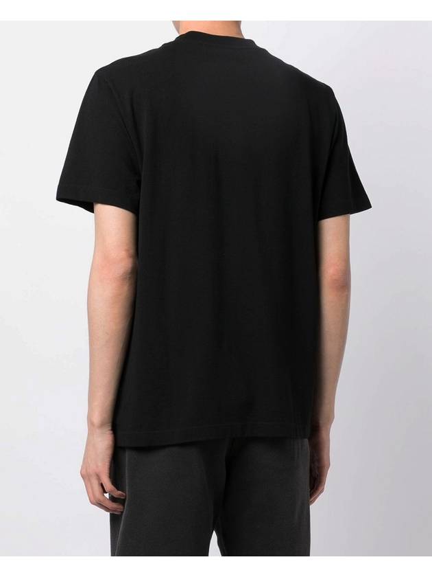 Embroidered Logo Slim Short Sleeve T-Shirt Black - OFF WHITE - BALAAN 6