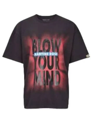 Blow Your Mind T Shirt Black Short Sleeve Tee - MARTINE ROSE - BALAAN 1