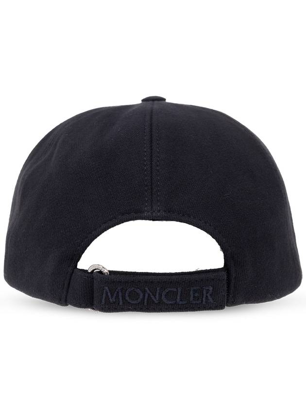 Fleece Logo Patch Cotton Baseball Ball Cap Navy - MONCLER - BALAAN 4