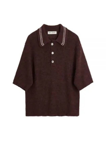 Traditional Polo Fuzzy Alpaca Knit Top Brown - OUR LEGACY - BALAAN 2