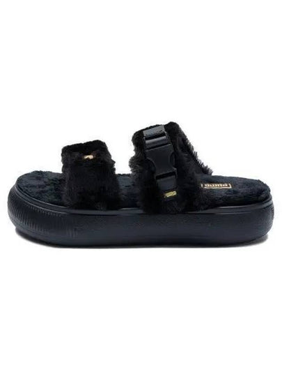 Women's Suede Mayu Fur Sandals Black - PUMA - BALAAN 2