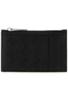 Intrecciato Zipper Leather Card Wallet Black - BOTTEGA VENETA - BALAAN 2