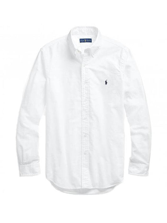 Linen Classic Fit Long Sleeve Shirt White - POLO RALPH LAUREN - BALAAN 1