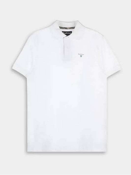 Tartan Pique Short Sleeve Polo Shirt White - BARBOUR - BALAAN 2