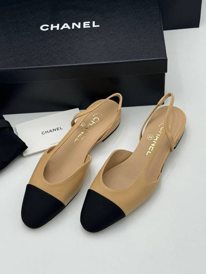 Two tone slingback low heel beige black G31319 - CHANEL - BALAAN 2