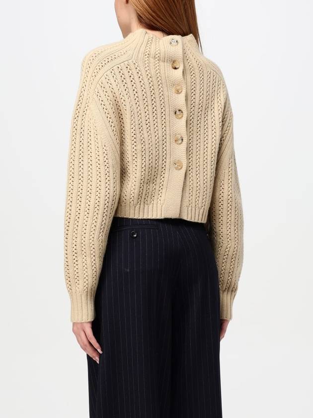 High Neck Back Button Crop Knit Top Beige - MAX MARA - BALAAN 5